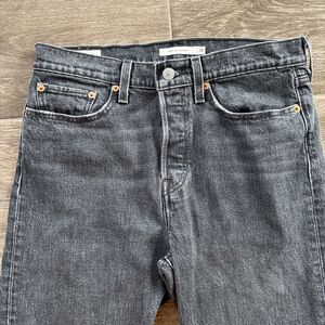 Levi’s For Free People Wedgie High Rise Straight Jean Cropped‎ Size 28 Black EUC
